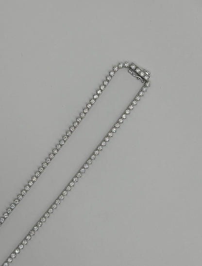 2mm 3 Prong Tennis Necklace