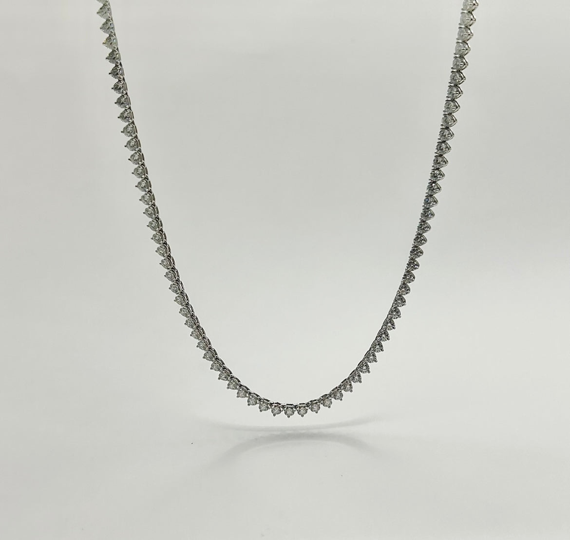 2mm 3 Prong Tennis Necklace