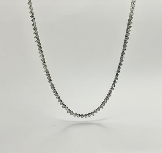 2mm 3 Prong Tennis Necklace