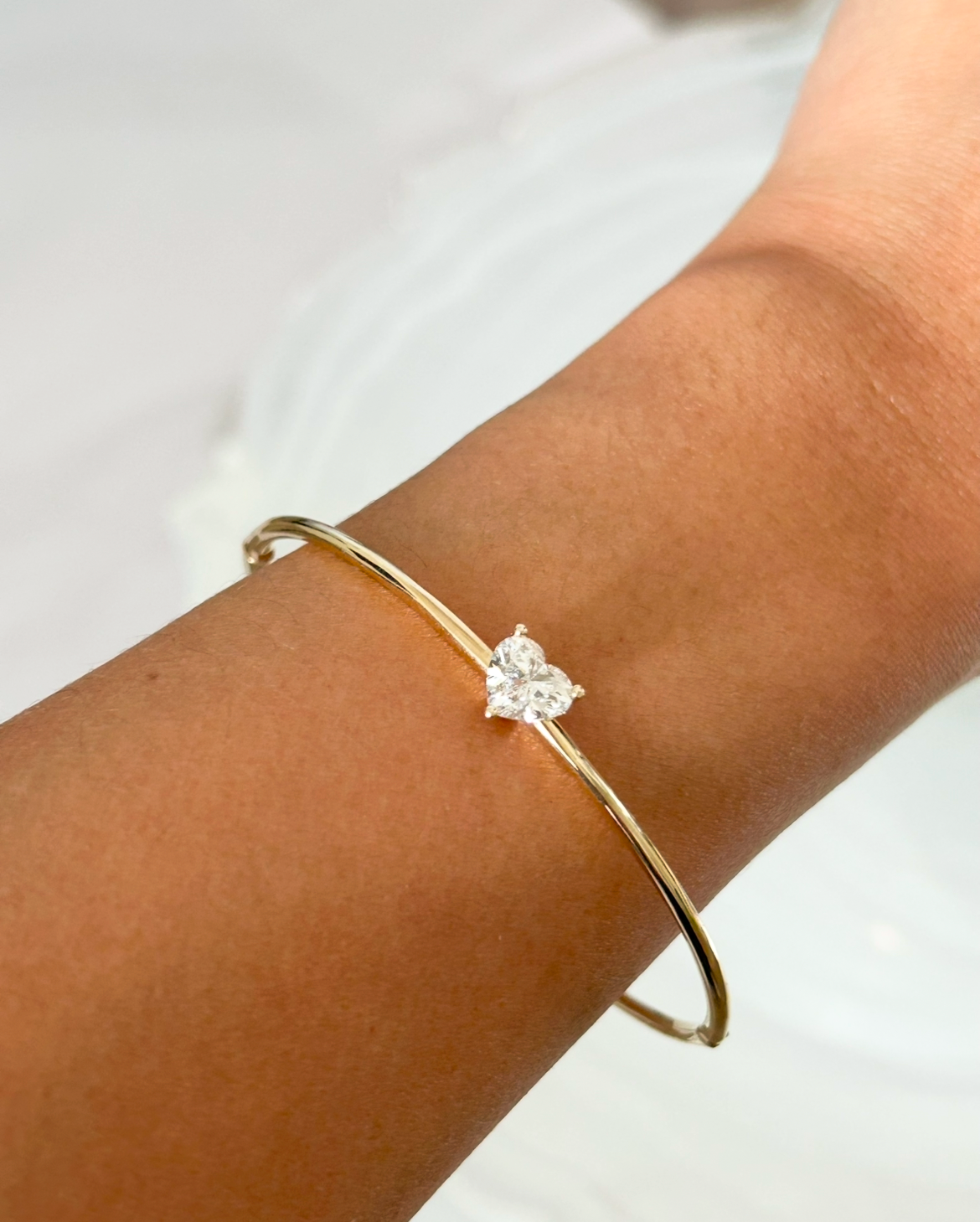 1ct Heart Cut Ldaimond Bangle